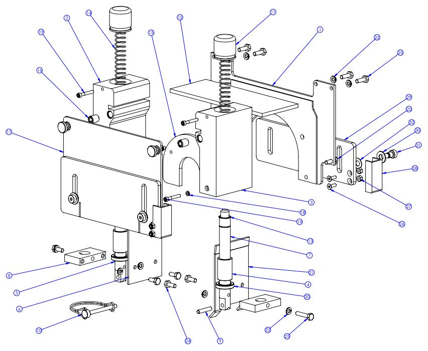 Soff Cut X750 Blade Block Assembly Parts by Husqvarna