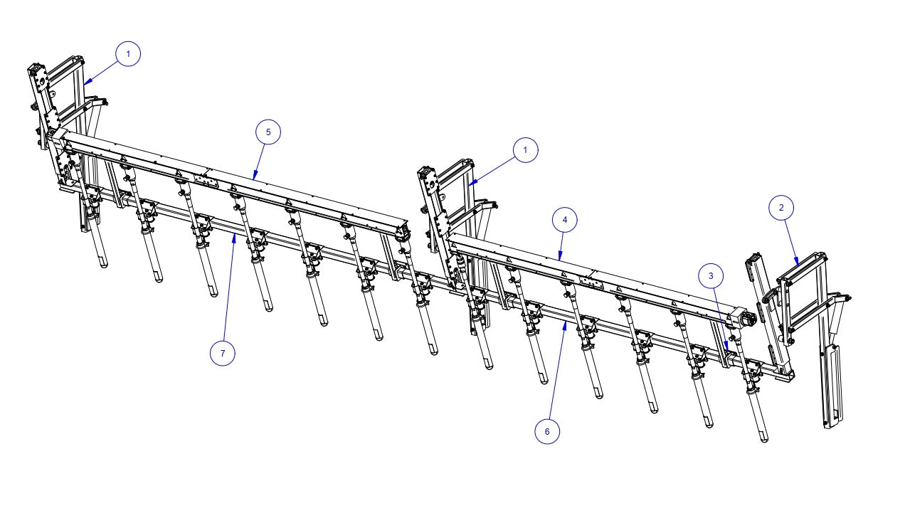 TRTP275 Triple Roller Tube Pavers 28’ Gang Vibration Assembly Parts by Allen Engineering