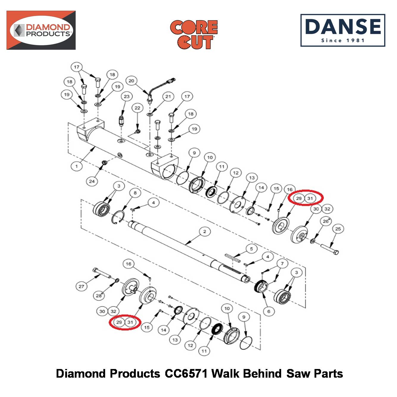 Inner Flange 6" Dia 6010038 Fits Core Cut CC6571 Walk Behind Saw By Diamond Products