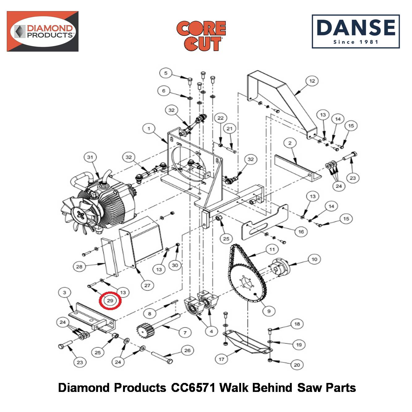 1/4-20X1-1/4 Hex Capscrew Grade 2900052 Fits Core Cut CC6571 Walk Behind Saw By Diamond Products