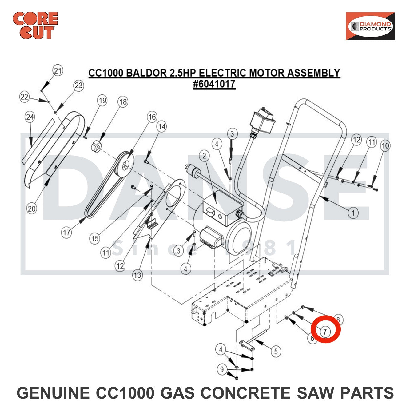 2900006 Lock Washer, 3/8" Split for CC1000 Concrete Saw Core Cut by Diamond Products