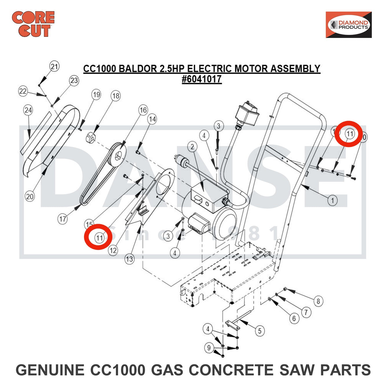 2900024 Lock Washer, 1/4" Split for CC1000 Concrete Saw Core Cut by Diamond Products
