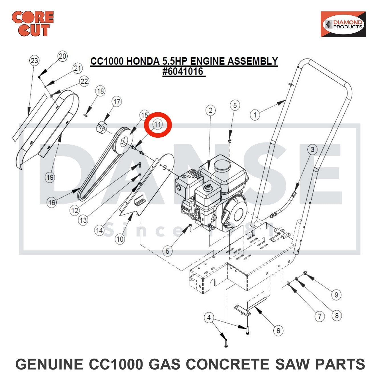 2900589 Cap Screw, Hex Hd., 5/16-24 x 3/4" for CC1000 Concrete Saw Core Cut by Diamond Products