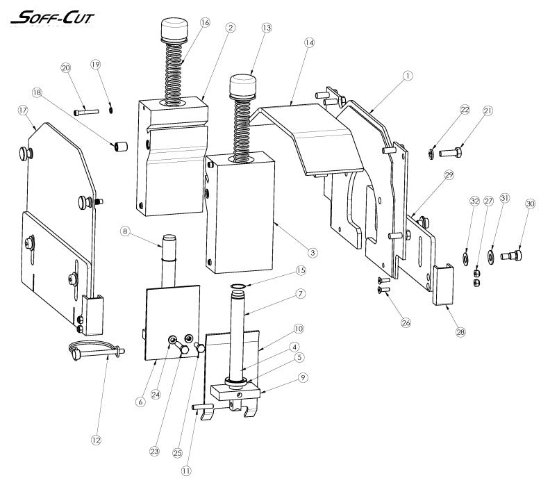Blade Block Assembly parts-2000E, 2009-30 by Husqvarna