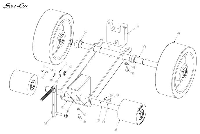 Fron Wheel Carriage Assembly parts-2000E, 2009-30 by Husqvarna