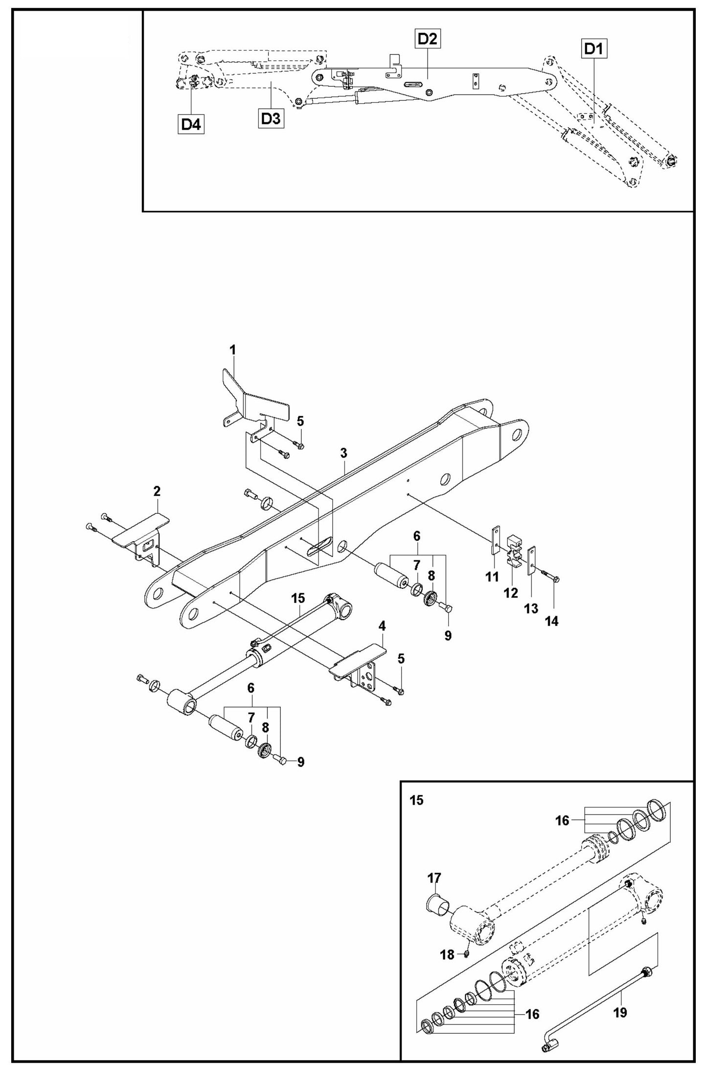 DXR 305 Arm Two Assembly Parts
