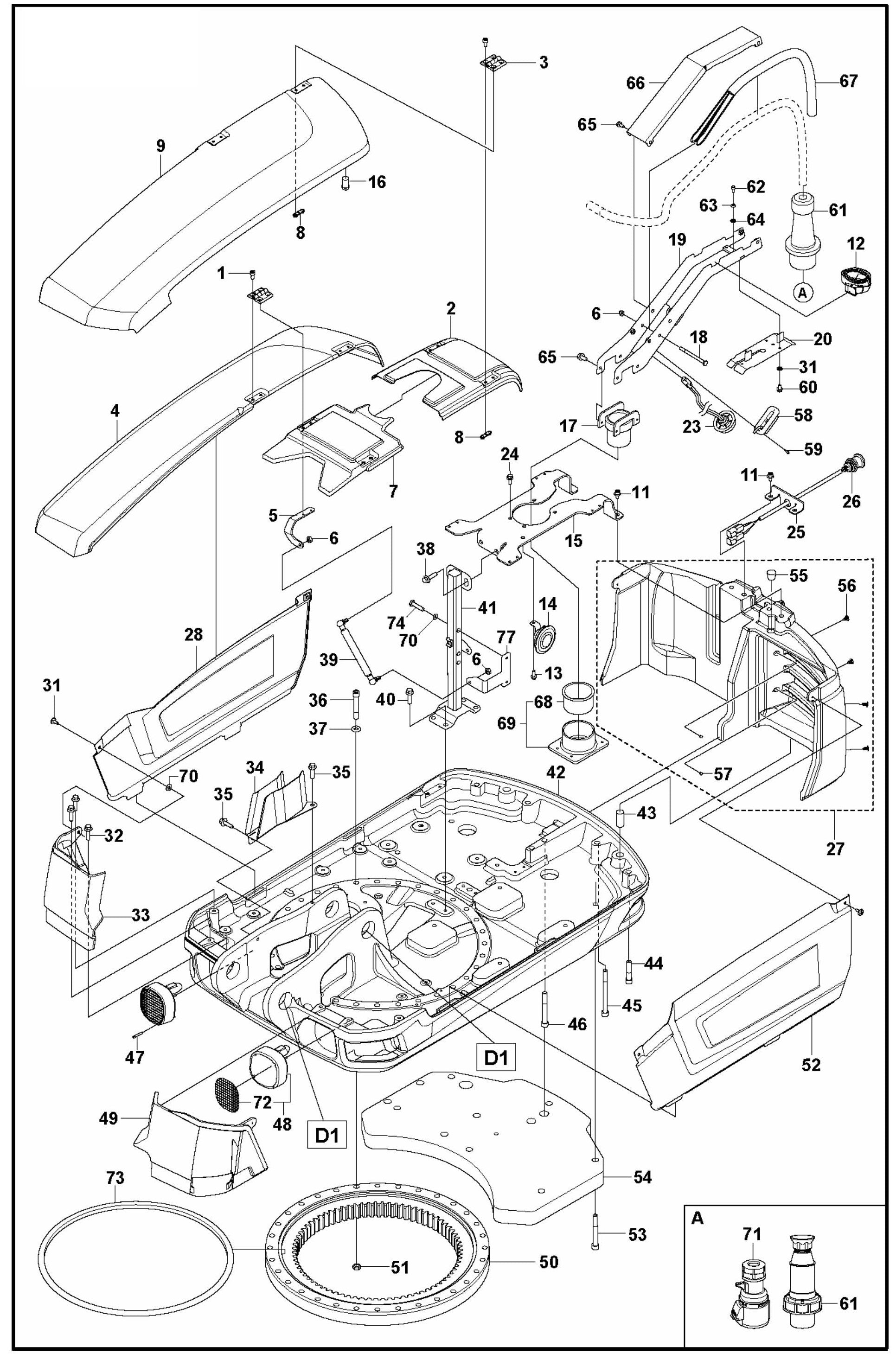 DXR 305 Base Plate Assembly Parts