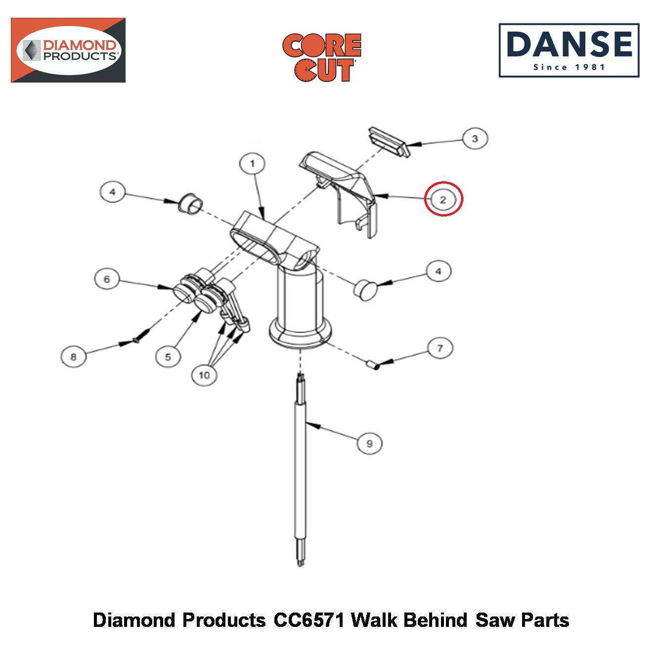 Grip Cover 2501281 Fits Core Cut CC6571 Walk Behind Saw By Diamond Products