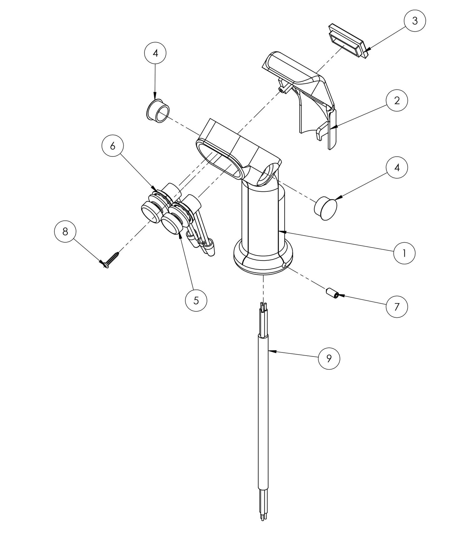 CC-110D-SS / CC-110D-DC 2 Button Control Grip Assembly Parts