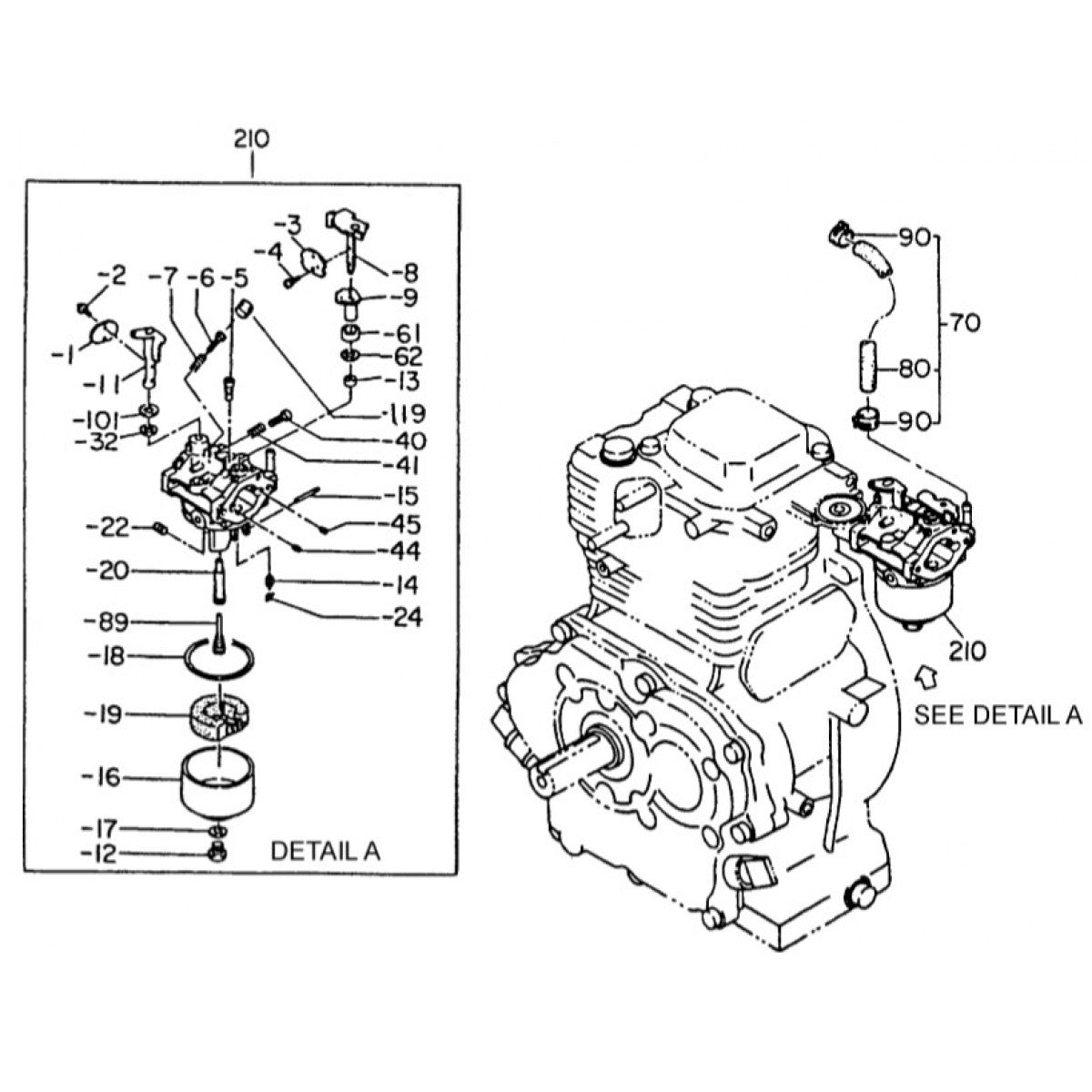 GA36RZ2 GA-3.6RZ2 Ribin EH-25 Engine - Carburetor Assy. Parts by Multiquip