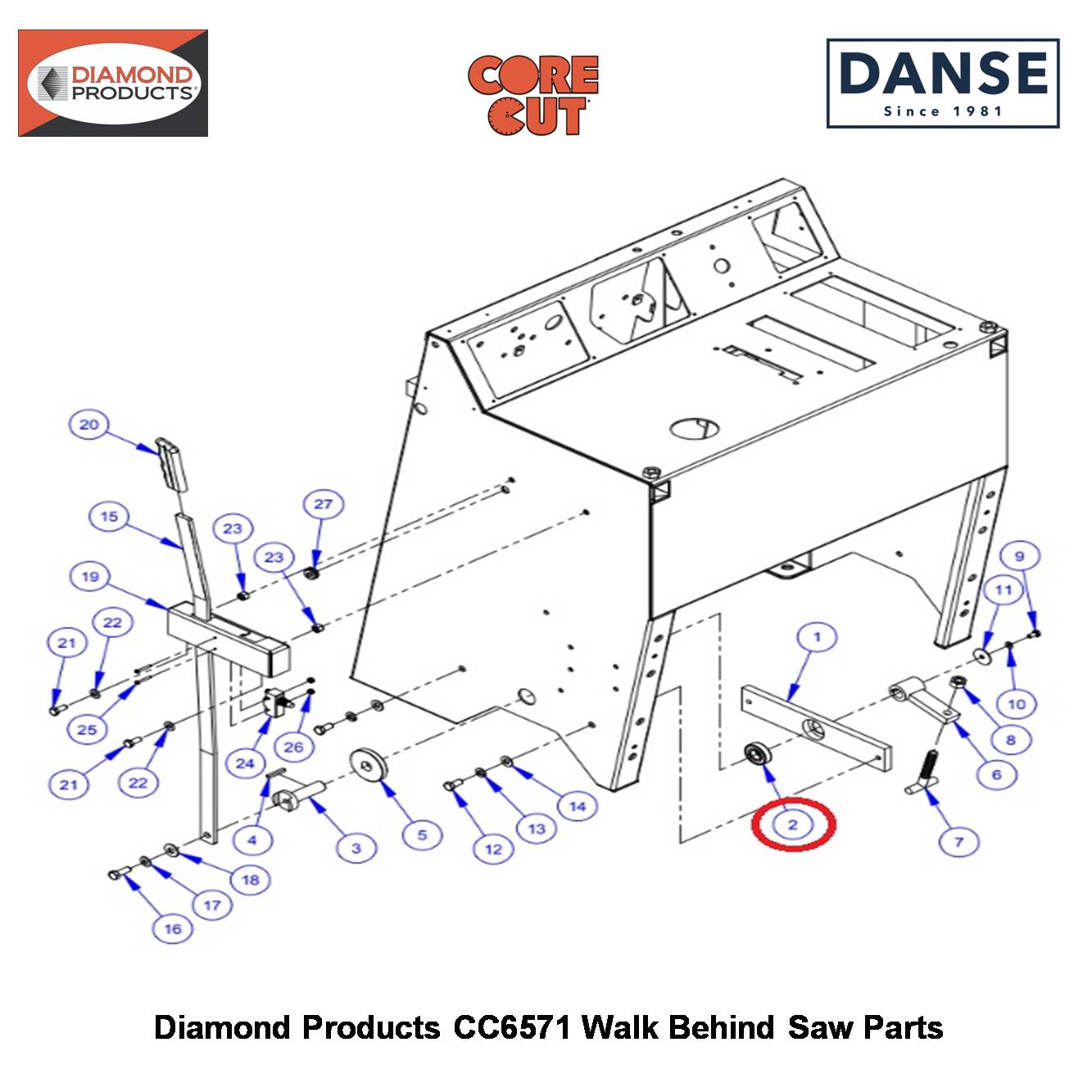 Bearing 3/4 X 1-5/8 X.438 R12-2RS Sealed 2501664 Fits Core Cut CC6571 Walk Behind Saw By Diamond Products
