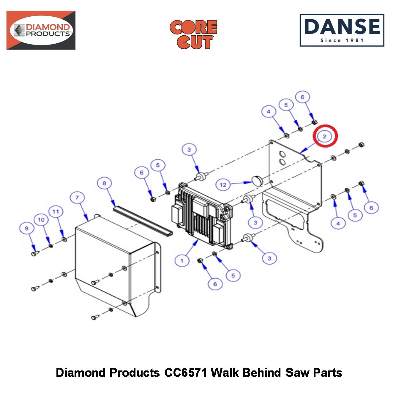 ECU Mounting Bracket 6019276 Fits Core Cut CC6571 Walk Behind Saw By Diamond Products