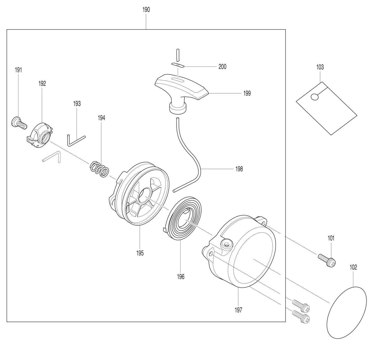 EB5300WH Starter Assembly Parts