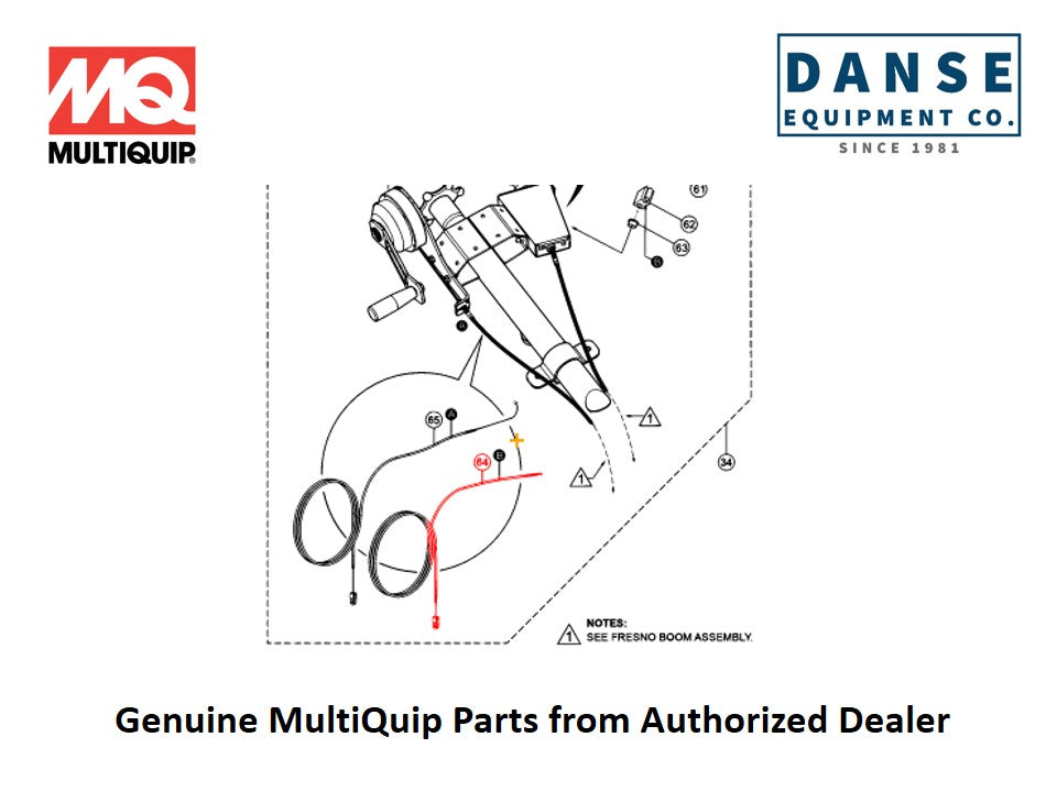30188 Cable, Frenso Pitch For PRO36-Series Whiteman Walk-Behind Power Trowels By Multiquip