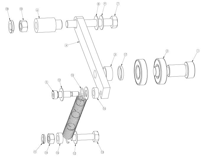 Pump Idler Pulley Assembly parts-2000E, 2009-30 by Husqvarna