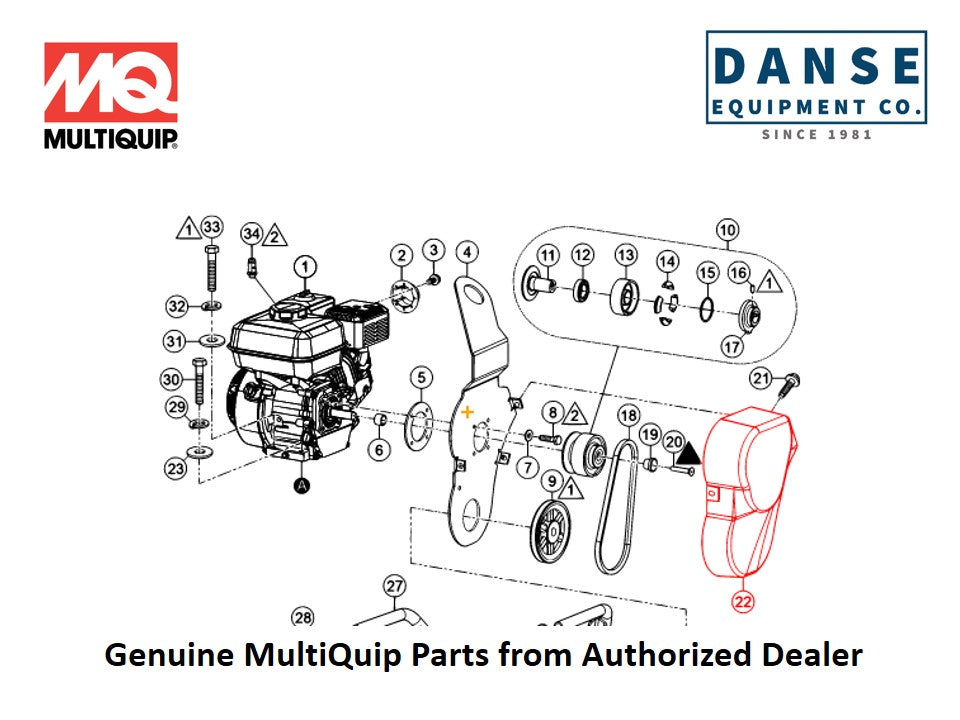 30344 Belt Guard For J3036H55 Series Whiteman Walk-Behind Power Trowels By Multiquip