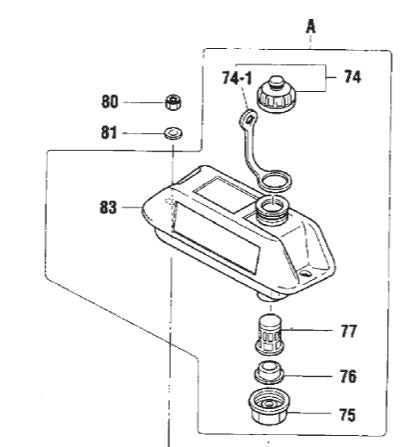 305910037 Fuel Tank Assembly for MT77FR Jumping Jack Rammer Multiquip Mikasa