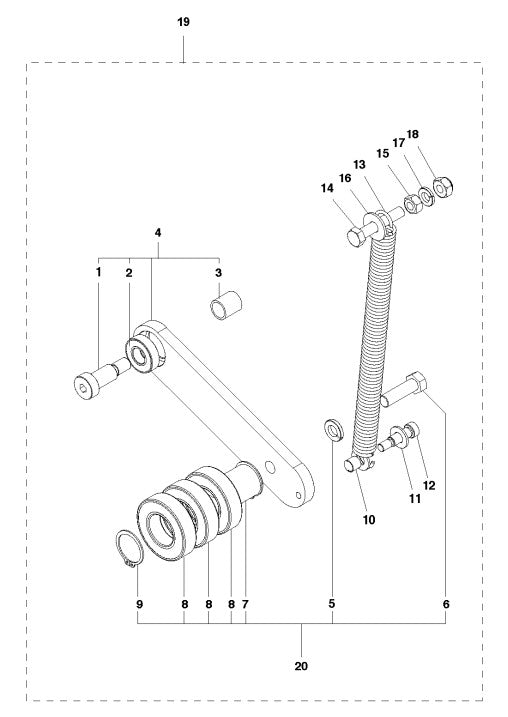 Blade Idler Pulley Assembly parts-4000, 2015-10 By Husqvarna
