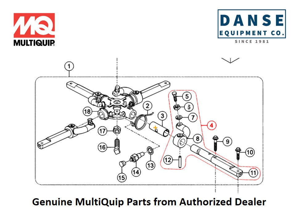 30638 Assy., Trowel Arm For J3036H55 Series Whiteman Walk-Behind Power Trowels By Multiquip