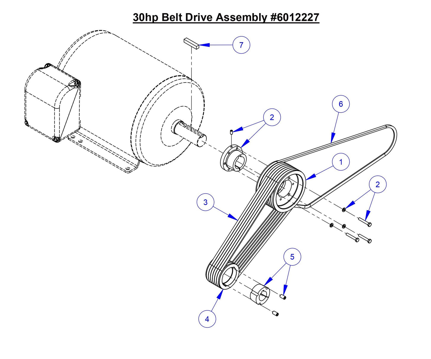 CC3700E-3 30HP Belt Drive Assembly (20-30-42 Blade Drive)