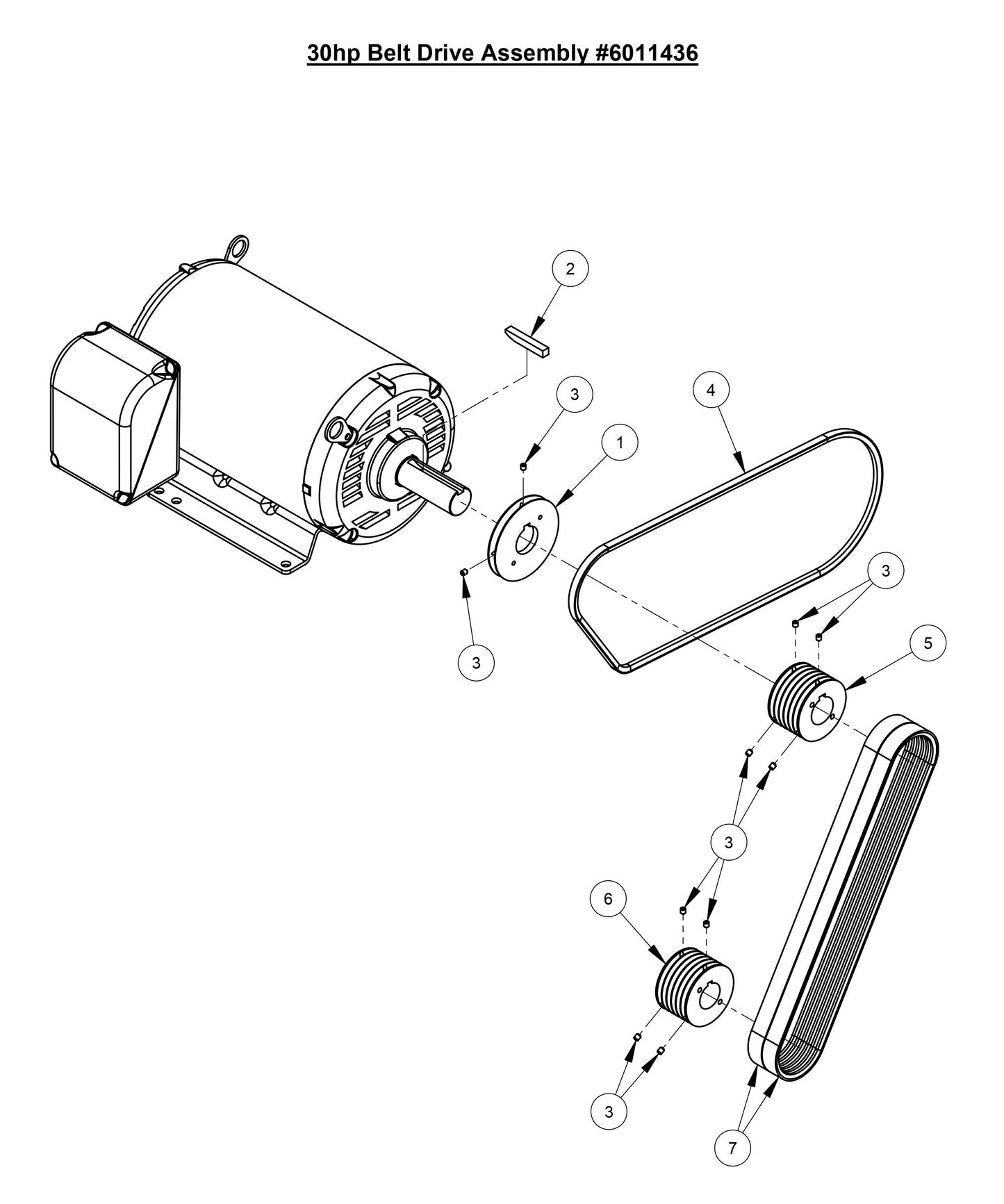 CC3500E (30HP Belt Drive Assembly 30'' Blade Drive)