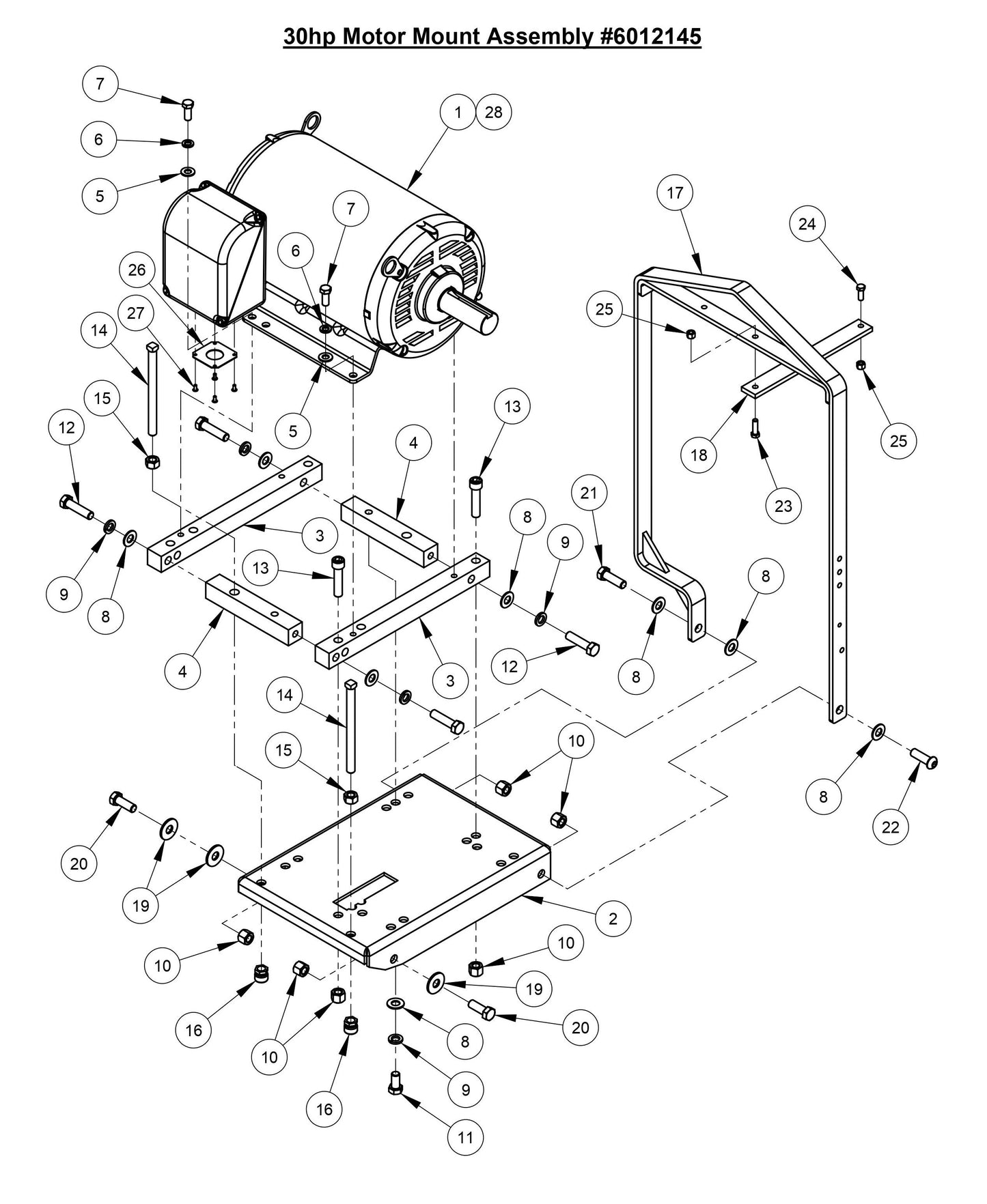 CC3700E 30HP Motor Mount Assembly