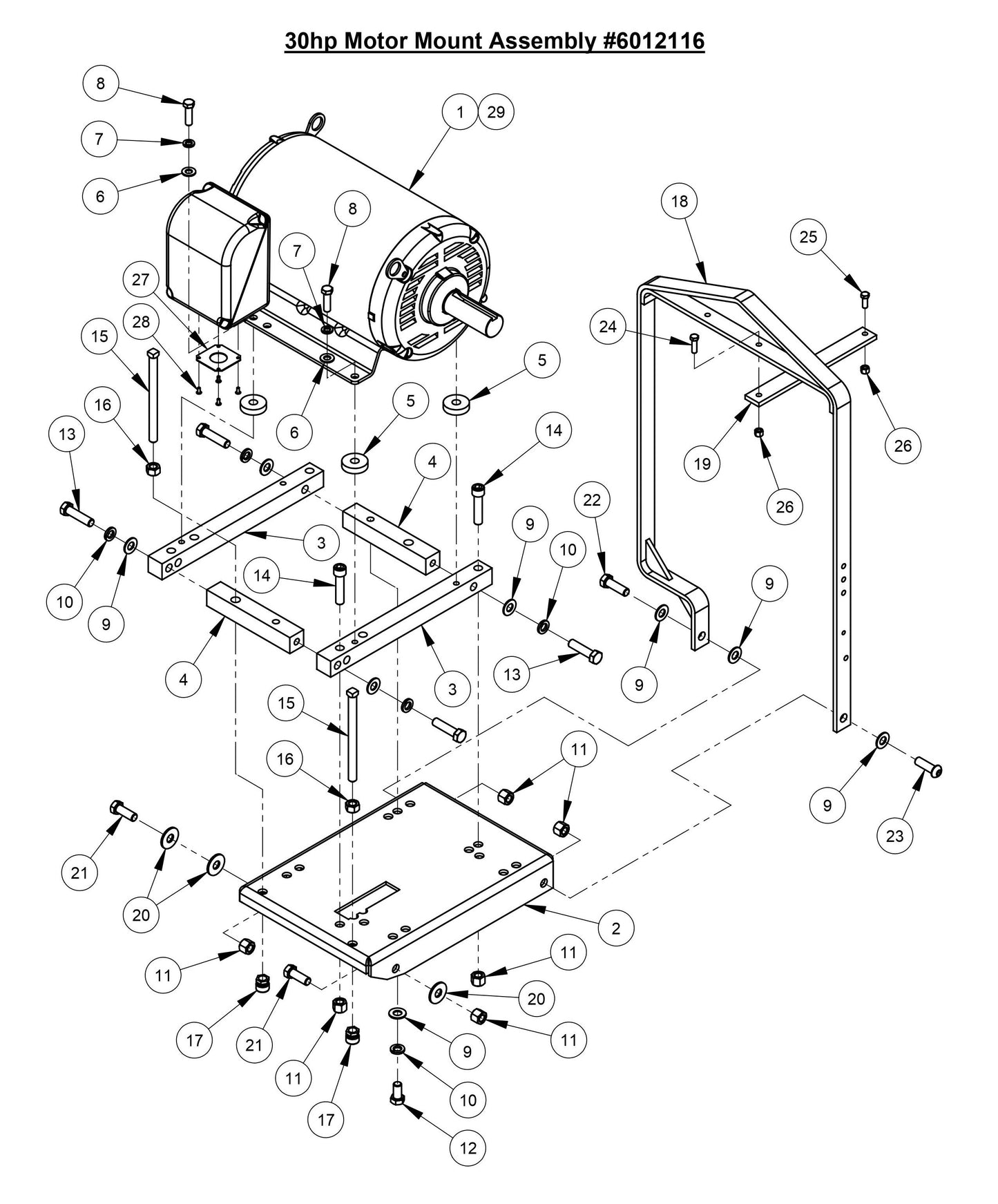 CC3700TE 30HP Motor Mount Assembly
