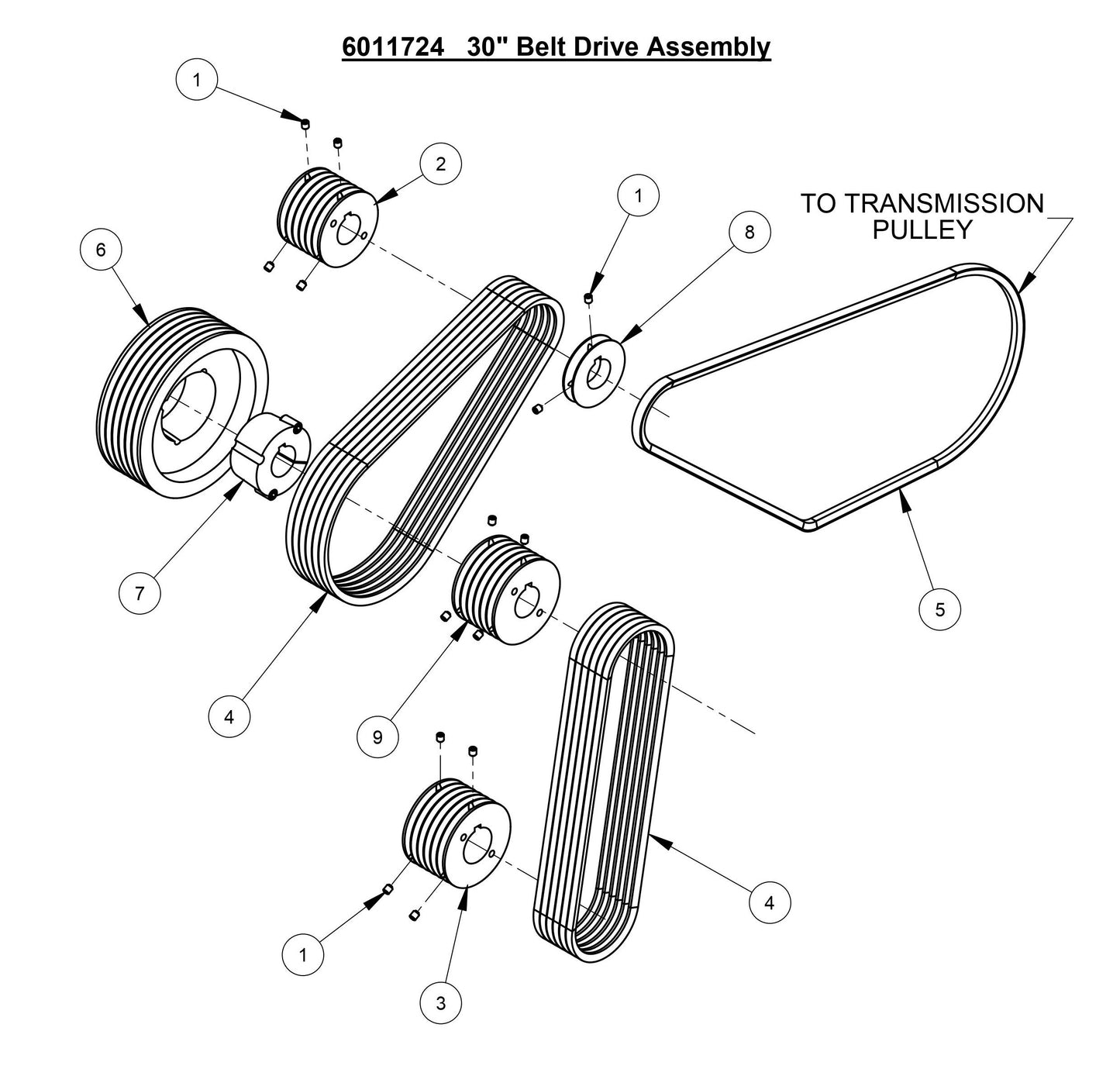 CC3535JBVP 30'' Belt Drive Assembly
