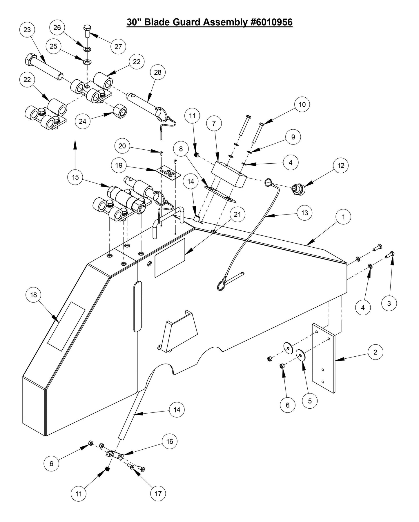 CC3700E-3 30'' Blade Guard Assembly