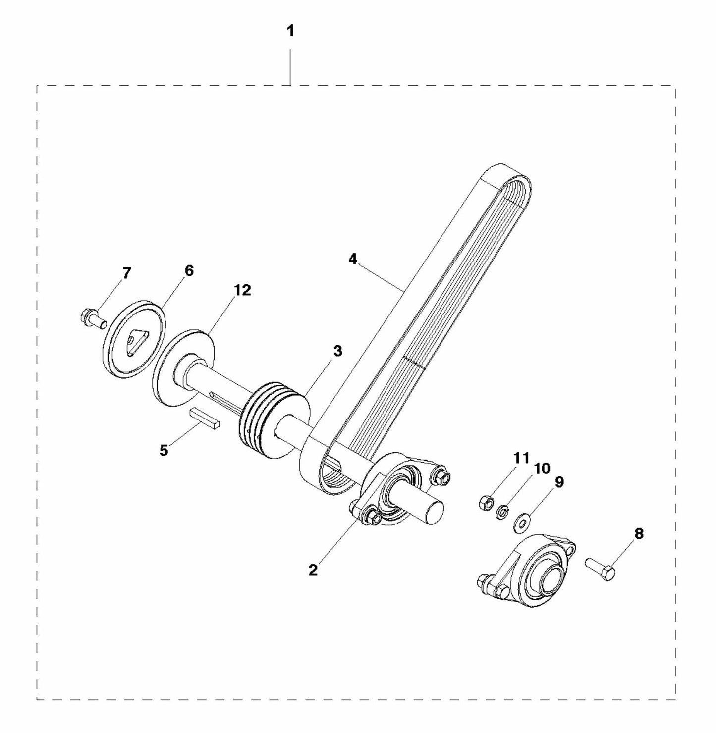 Soff Cut 5000 Blade Shaft Assembly Parts by Husqvarna