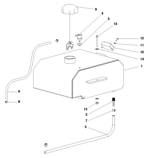 Fuel Tank Assembly parts-4000, 2015-10 By Husqvarna