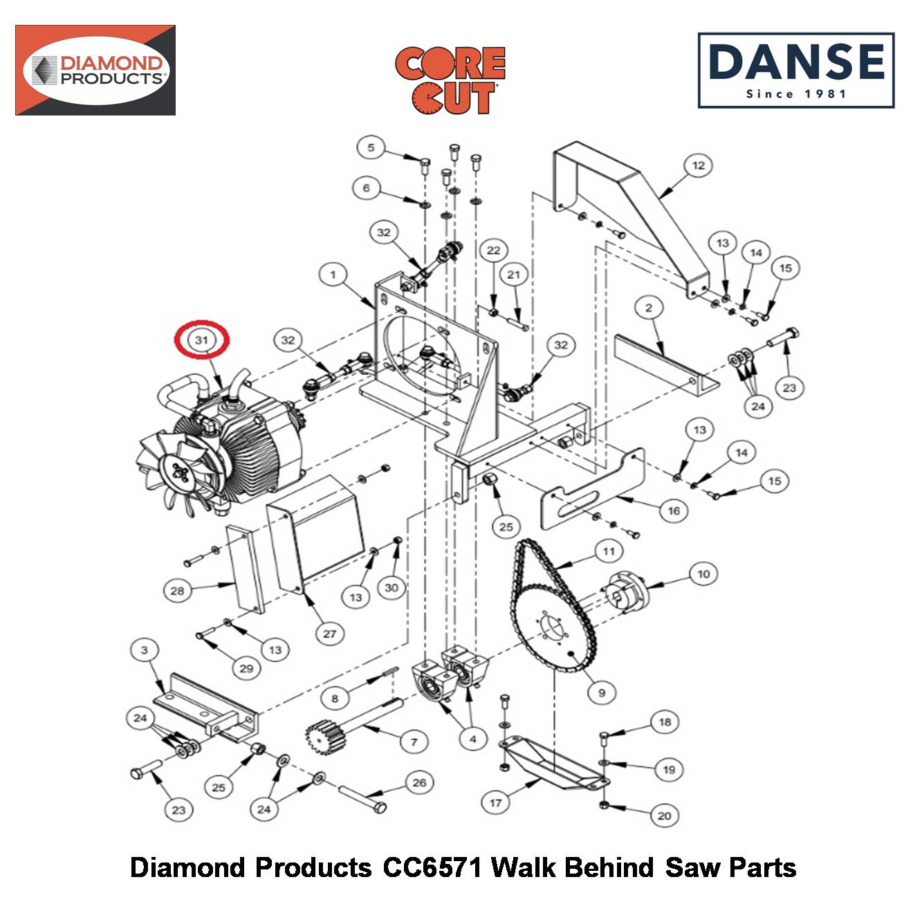 Eaton Transmission Assy. Replaced By #6011678 6010724 Fits Core Cut CC6571 Walk Behind Saw By Diamond Products