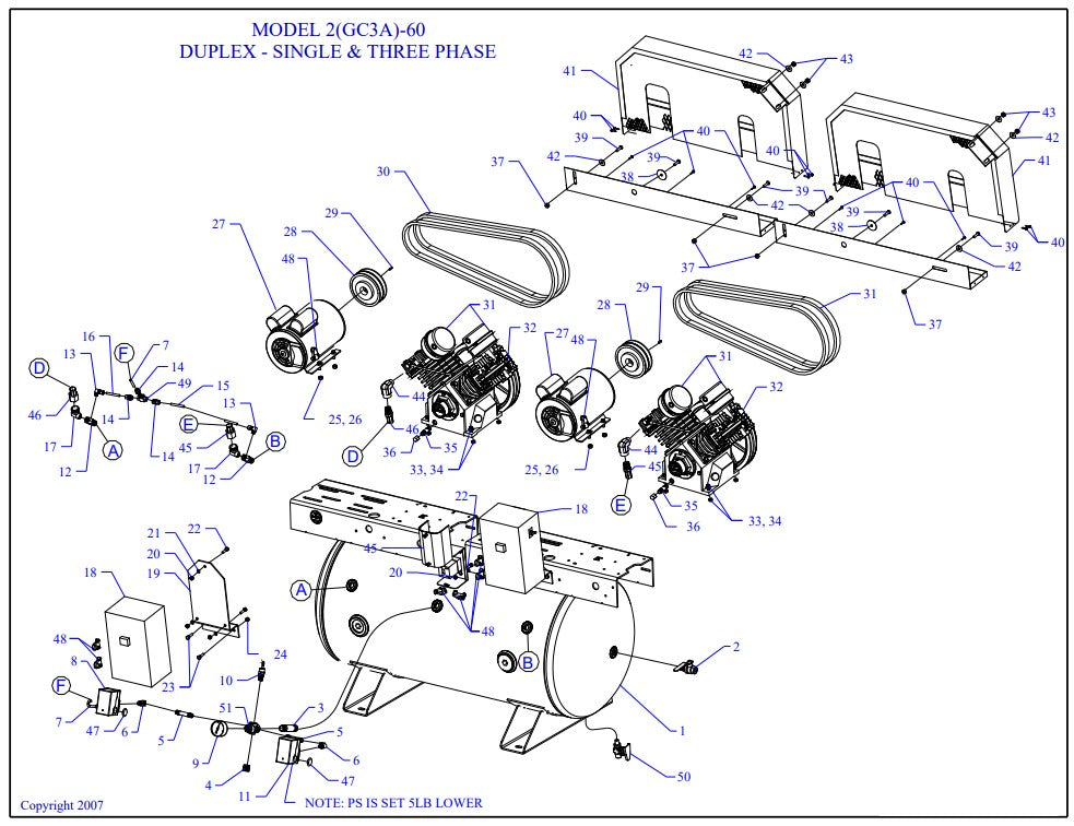 2(GC3A)- 60 Duplex- Single & Three Phase Assembly Parts By Jenny