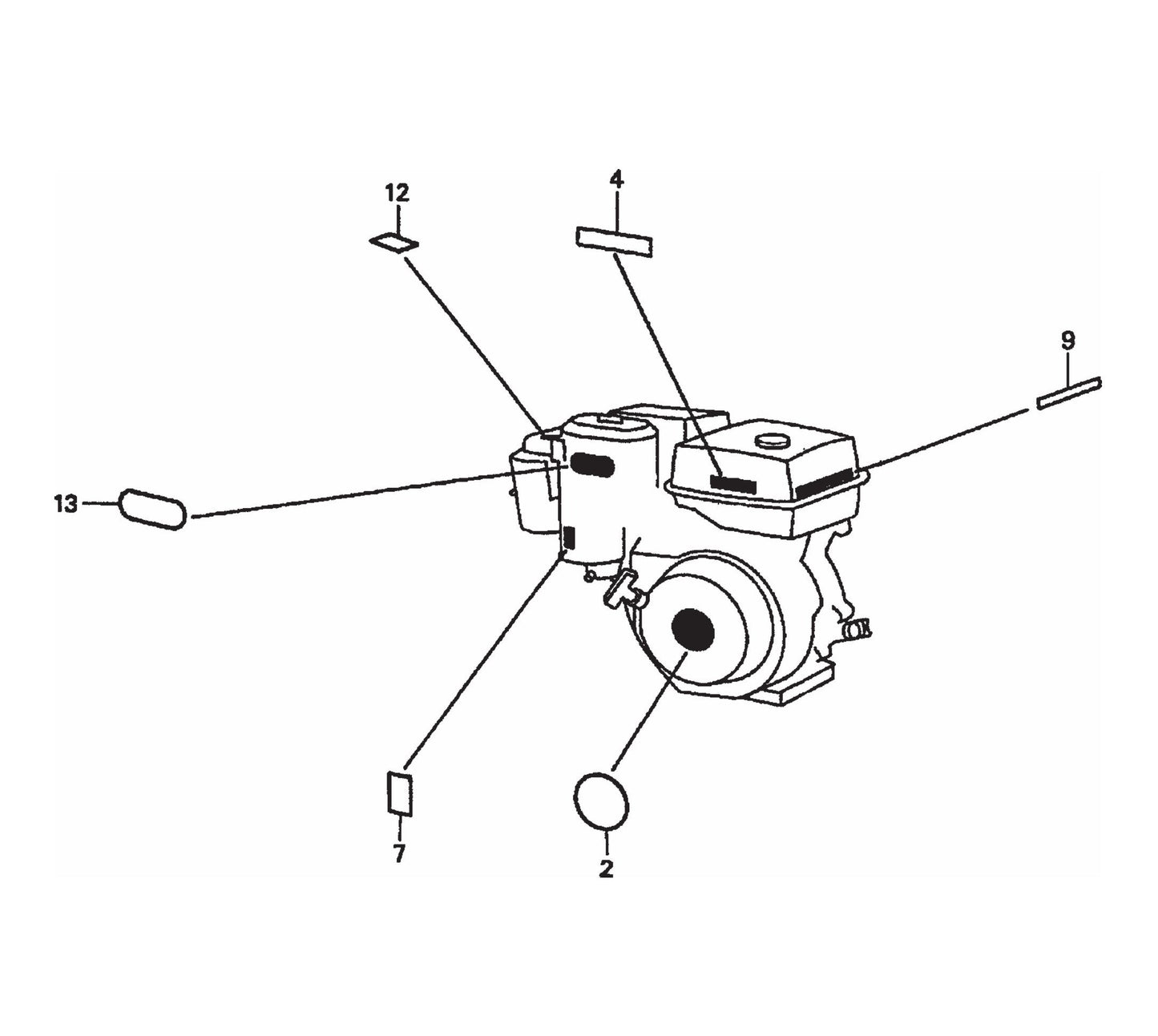 Honda GX620TXF2 Engine-Labels Assembly Parts For SP2 CE13H20 SCE13H20 SCE20H20 By Multiquip