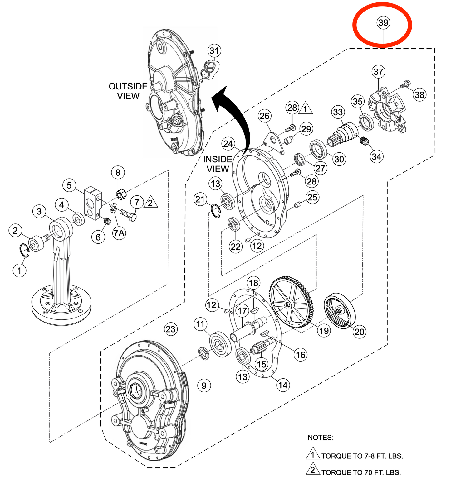 337009096 3″ Gas Engine Gearbox Assembly for MQ Diaphragm Pumps 337040290