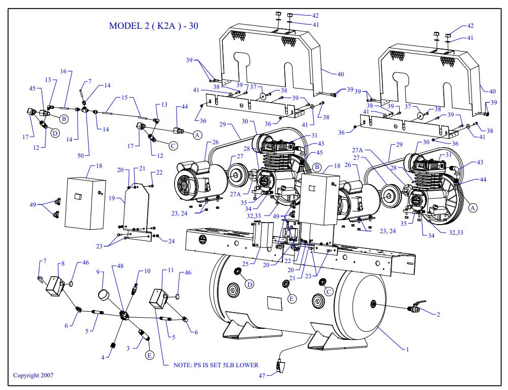 2K2A-30-SSC Single & Three Phase Assembly Parts By Jenny