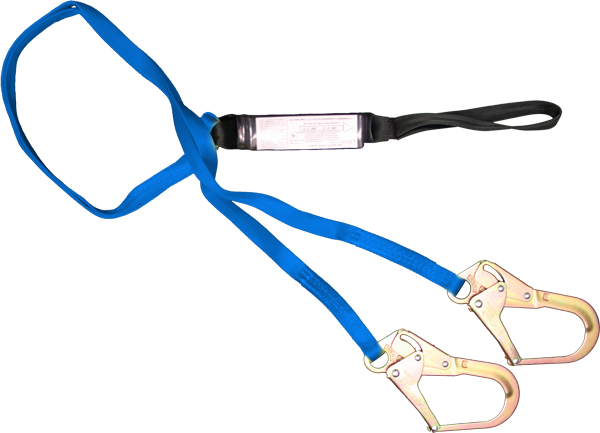 344AHDZ-4 4 Ft. Loop top shock absorbing heavy duty webbing lanyard Yellow by FrenchCreek Production