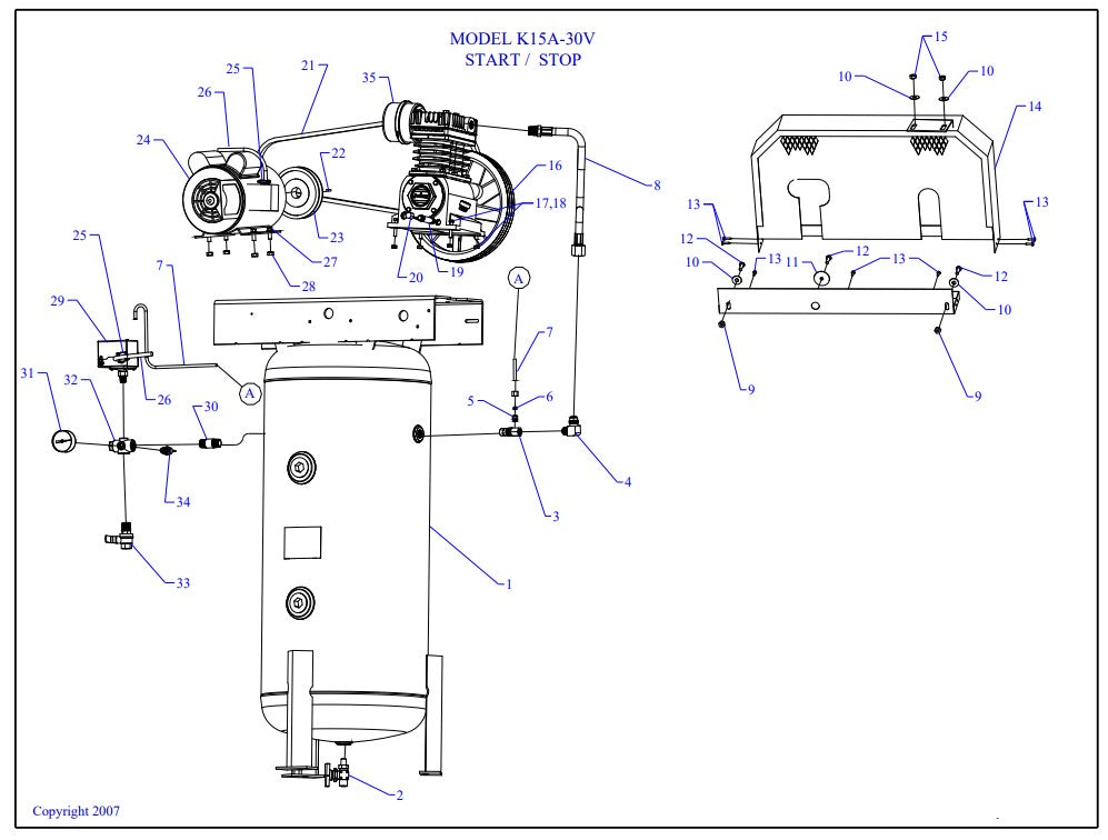 K15A-30V-SSC Vertical Single & Three Phase Assembly Parts By Jenny
