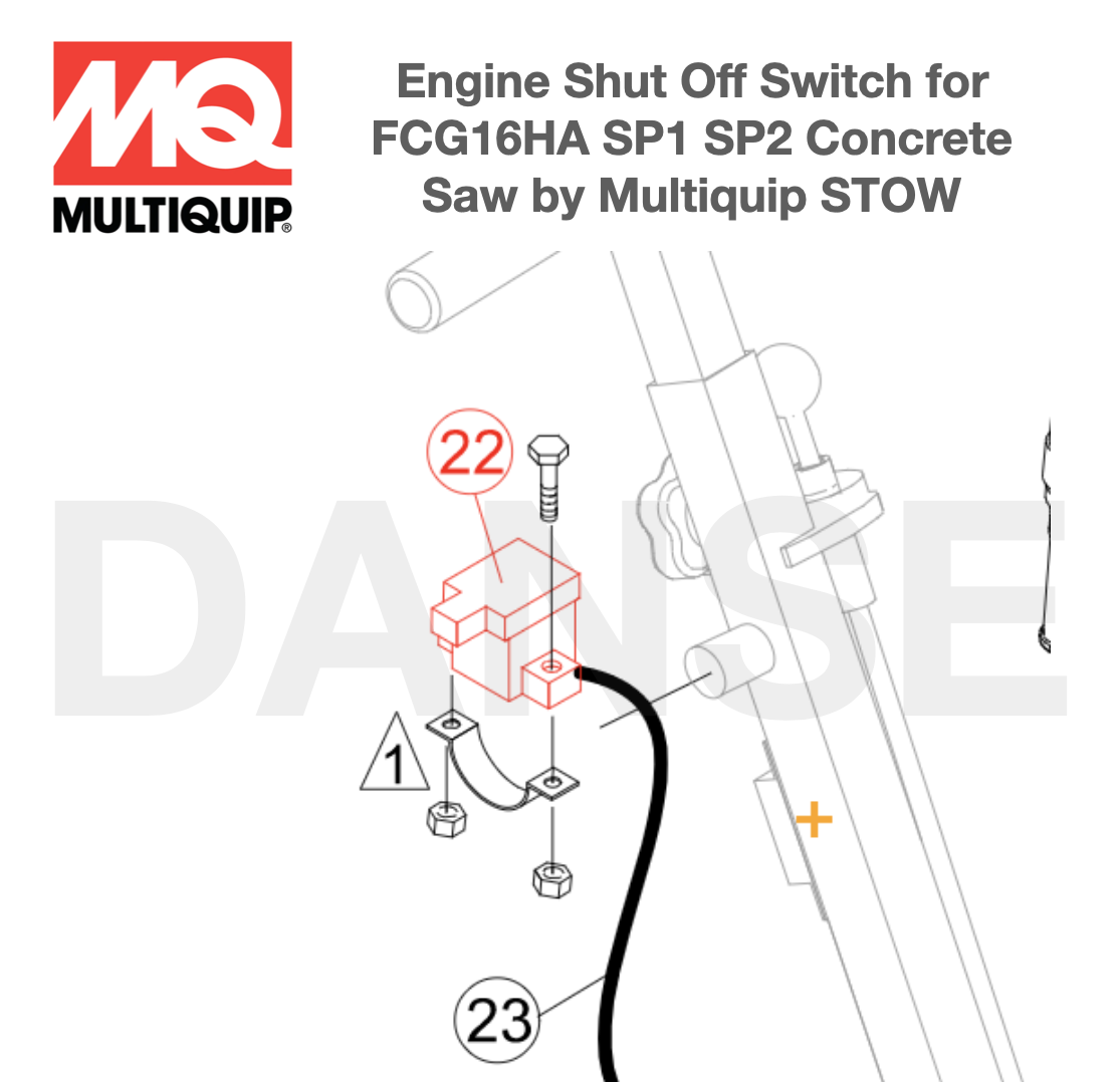 35127 Switch, Engine On/Off for SP1CE13H18 SP1 CE 13H18 Walk behind Flat Concrete Saw by Multiquip