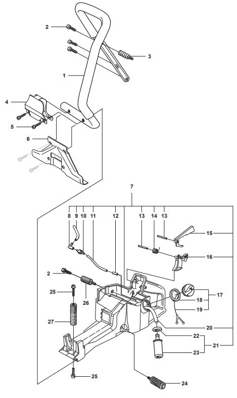 K950 Handle and Fuel Tank Parts