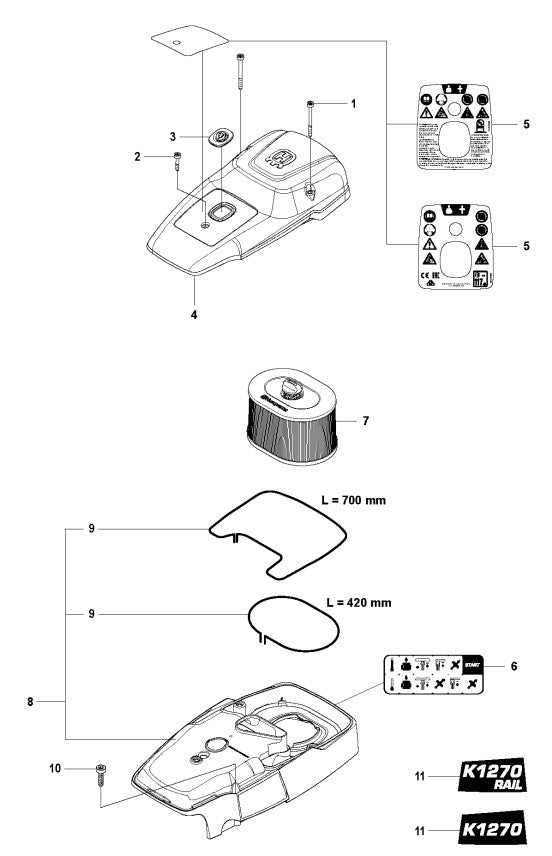 K1270 Air Filter Assembly Parts