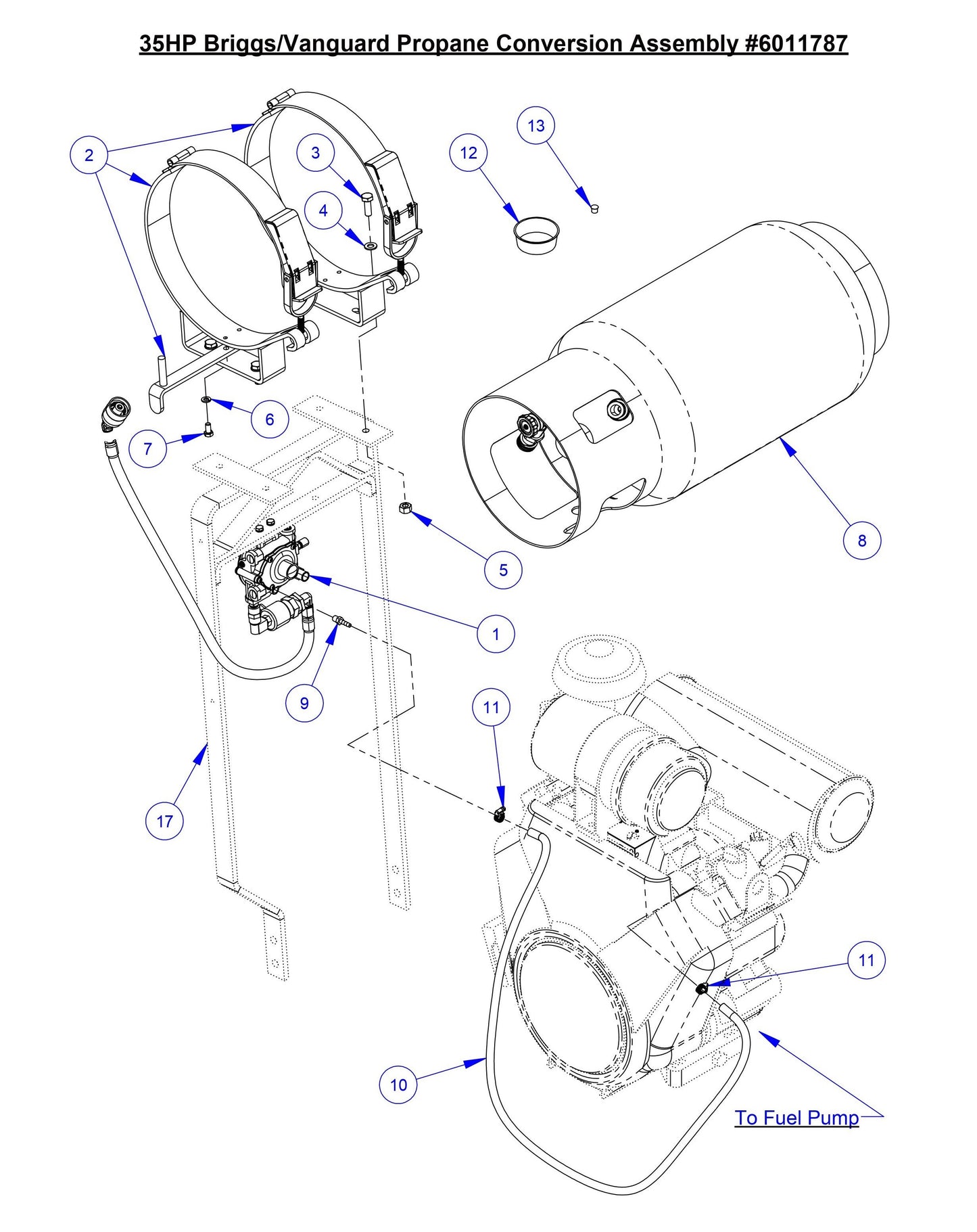 CC3535JBVP 35HP Briggs Vanguard Propane Conversion Assembly