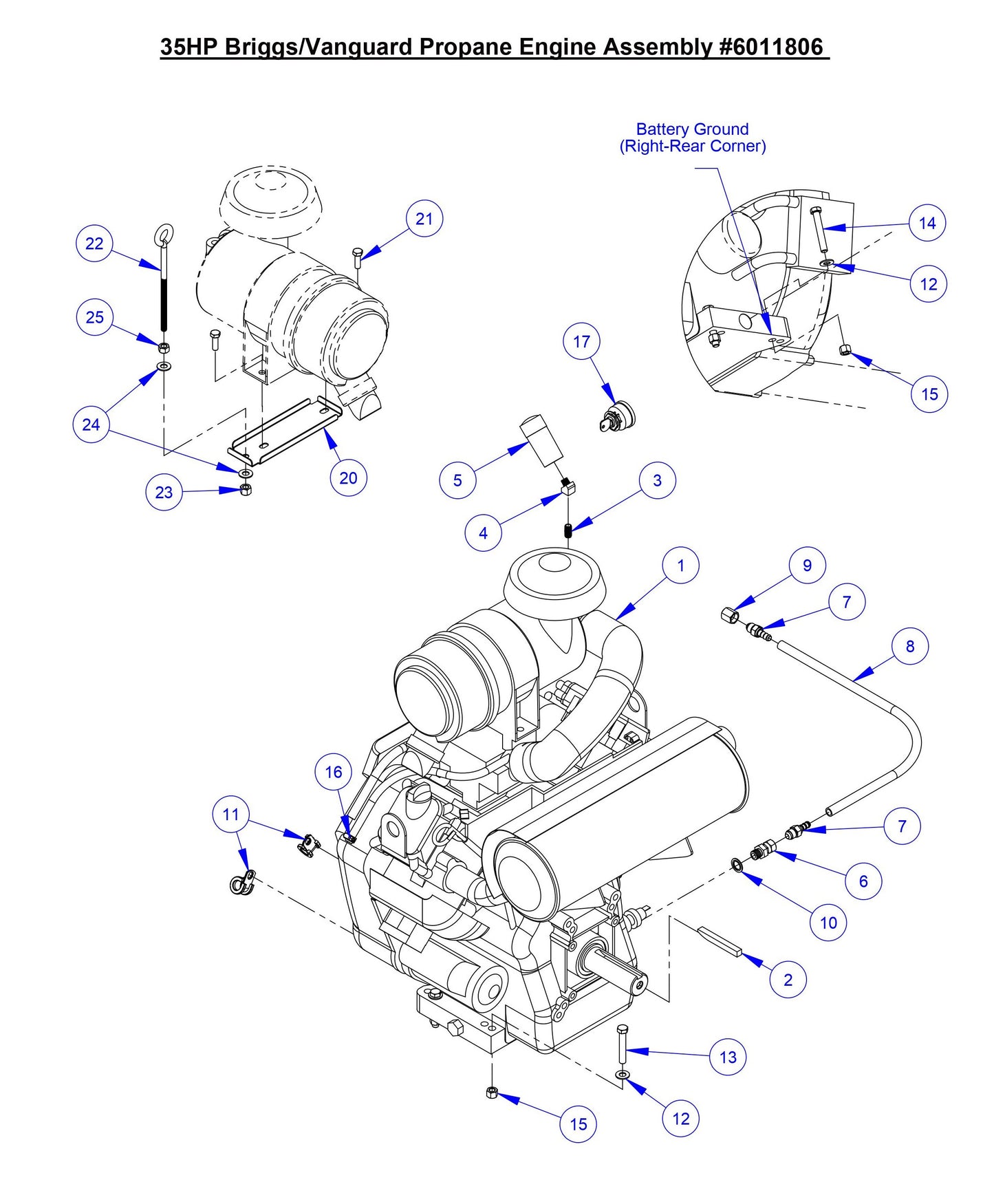CC3535JBVP 35HP Briggs Vanguard Propane Engine Assembly