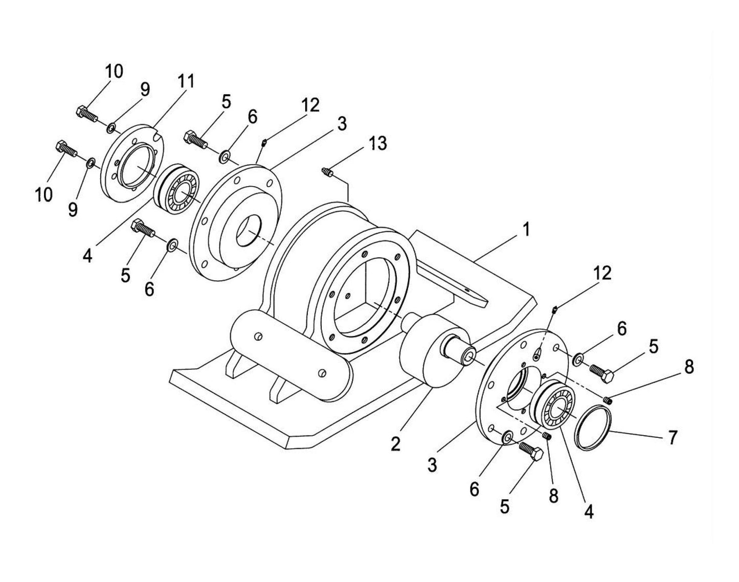 HP 35 (Serial Number 350485-350749) Base Plate and Eccentric Housing Assembly Parts