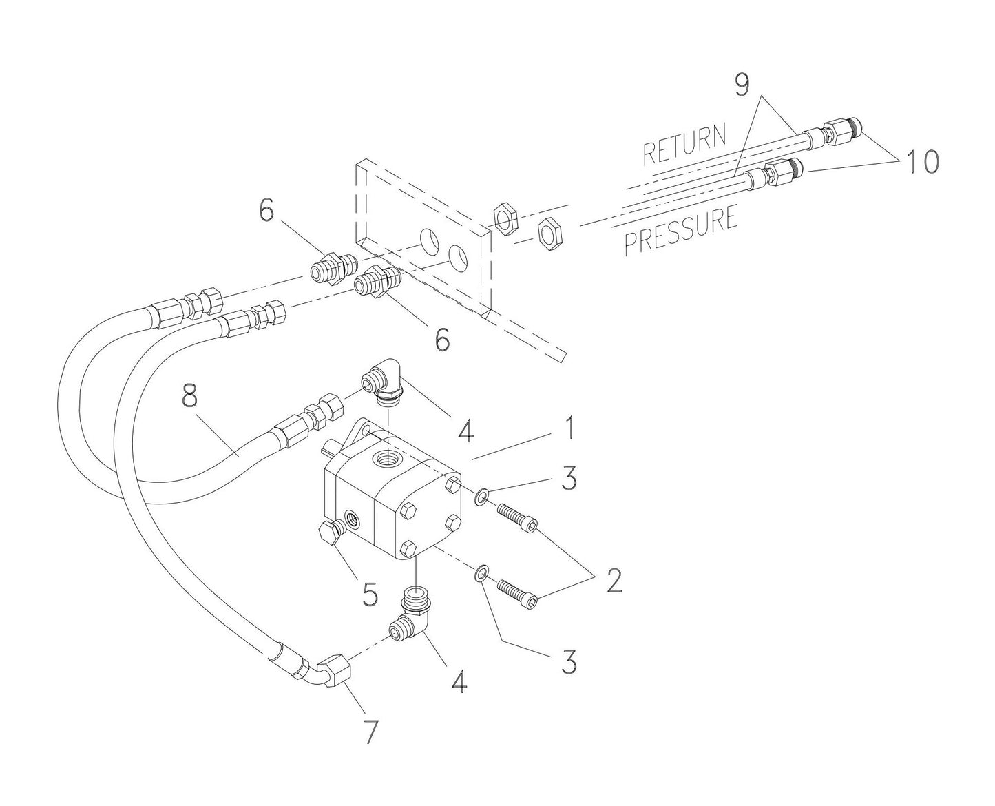 HP 35 (Serial Number 350485-350749) Hydraulic Motor and Hose Assemblies Parts