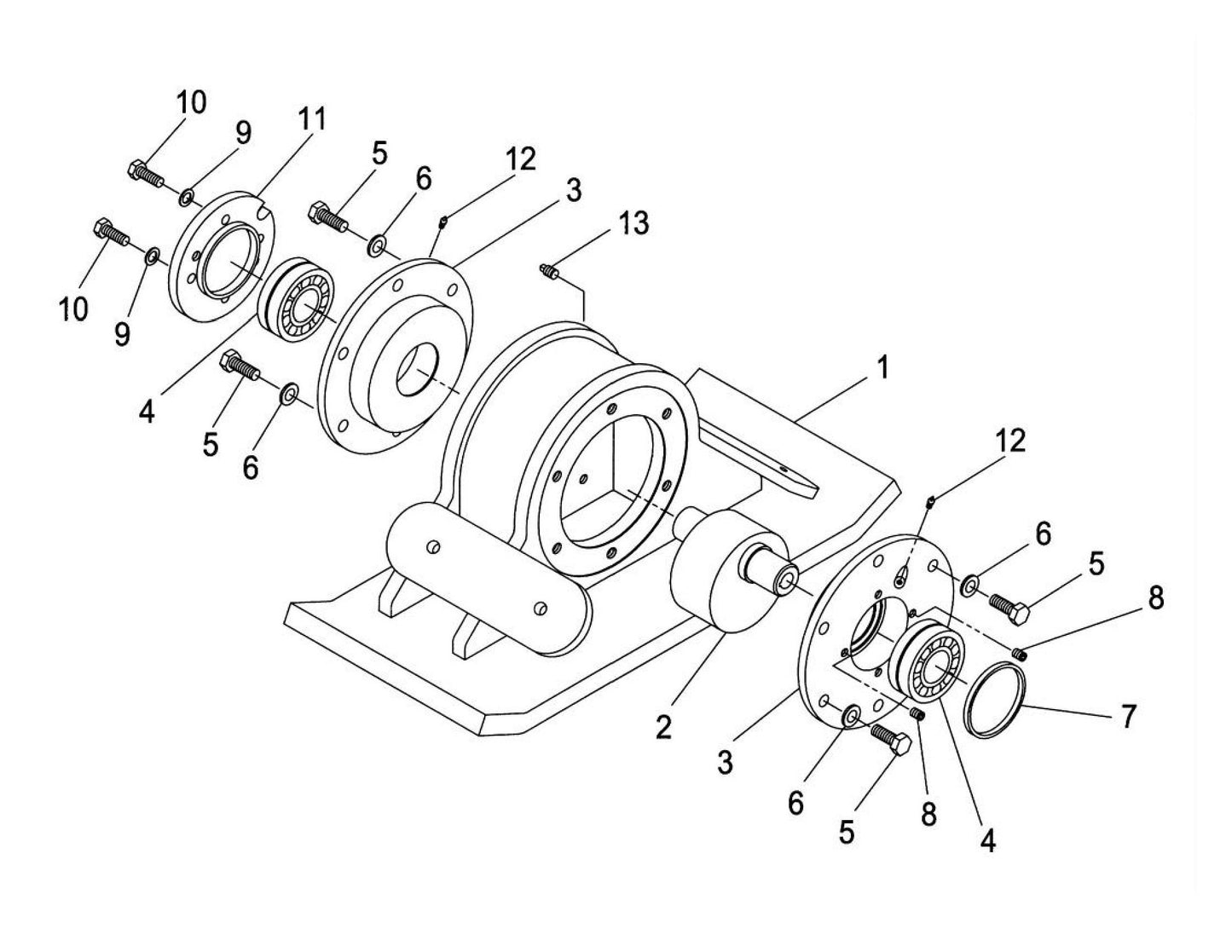 HP 35 (Serial Number 350750 and Up) Base Plate and Eccentric Housing Assembly Parts