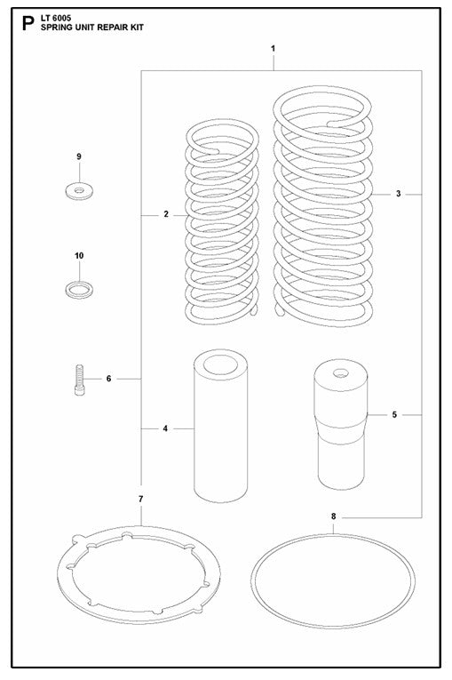 Spring Unit Repair Kit Assembly Parts For LT6005 Compaction Rammer By Husqvarna
