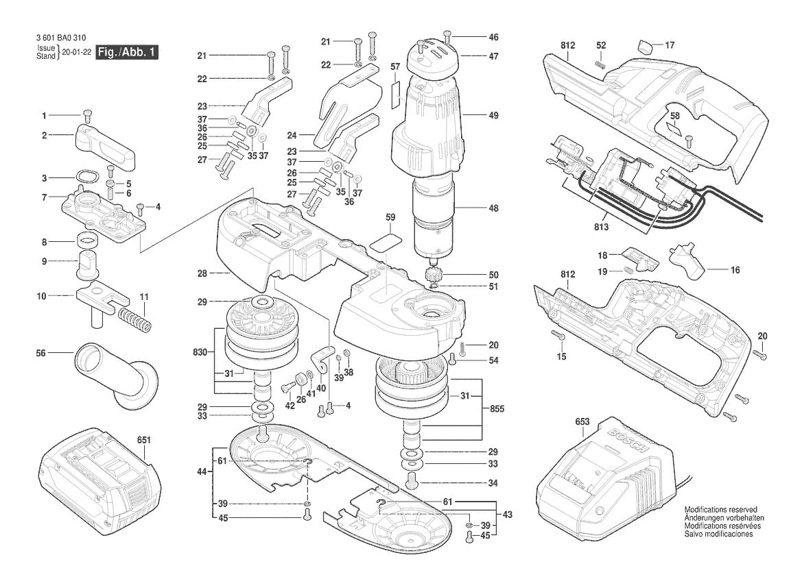 3601BA0310 Bosch Saw Parts Diagram