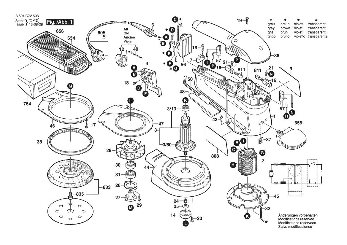 3601C72503 Bosch Sander Parts Diagram