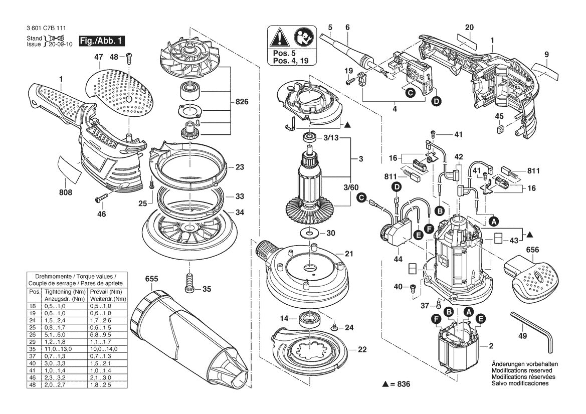 ROS65VCL Bosch 120V Rear Handle Random Orbit Sander Kit Bosch Sander Parts Diagram